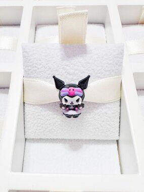 925 Sterling Silver Kuromi Pink & Purple Charm Bead Fits Pandora Bracelets
